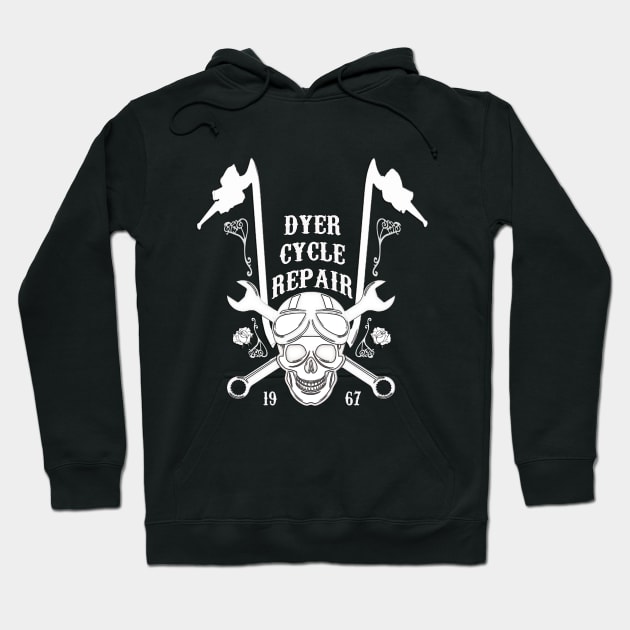 Dyer Cycle Ape Hangers Hoodie by MotoGirl